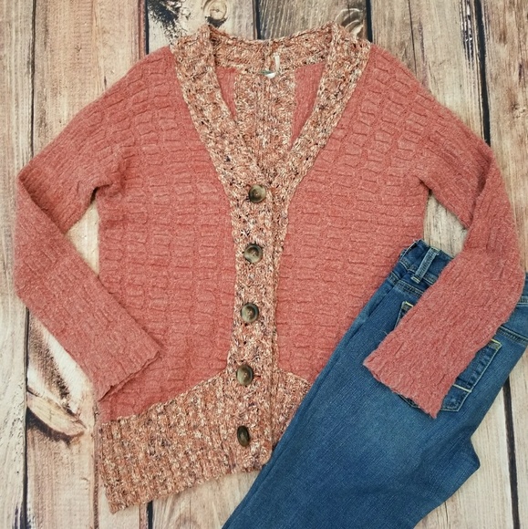 Free People Sweaters - Free People Pink Knot Cardigan